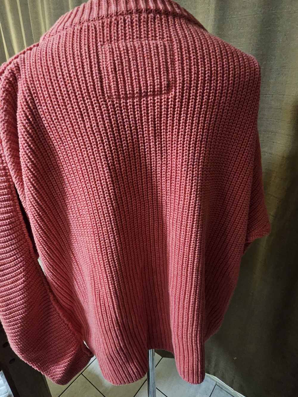 Frank & Eileen Coral Pink Ribbed Button-Front Cardigan - Picture 6 of 8